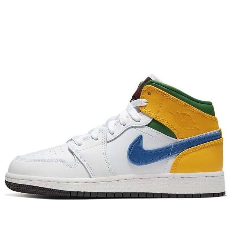 (GS) Air Jordan 1 Mid 'White Court Purple Teal' 554725-128