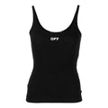 (WMNS) Off-White Logo Scoop Neck Tank Top 'Black' OWAD072C99JER0011001