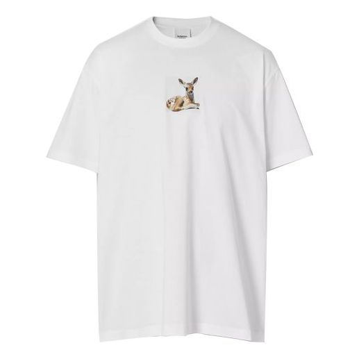 Burberry Deer Oversized Deerlet T-Shirt 'White' 80223701