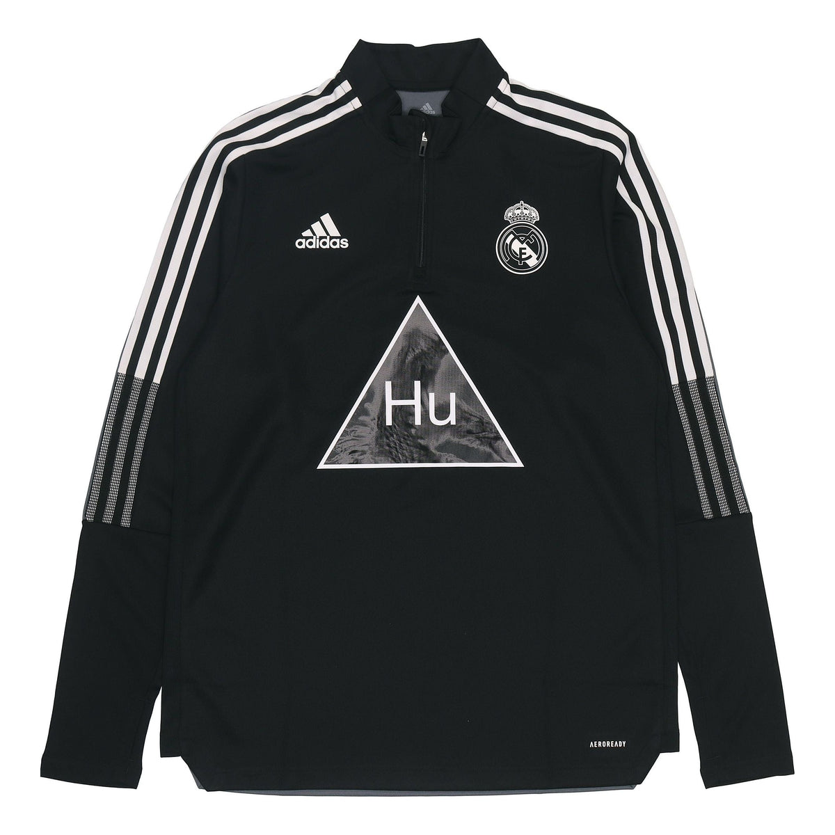 adidas x Crossover Real Madrid Soccer/Football Half Zipper Pullover Stand Collar Black Gray GK7841