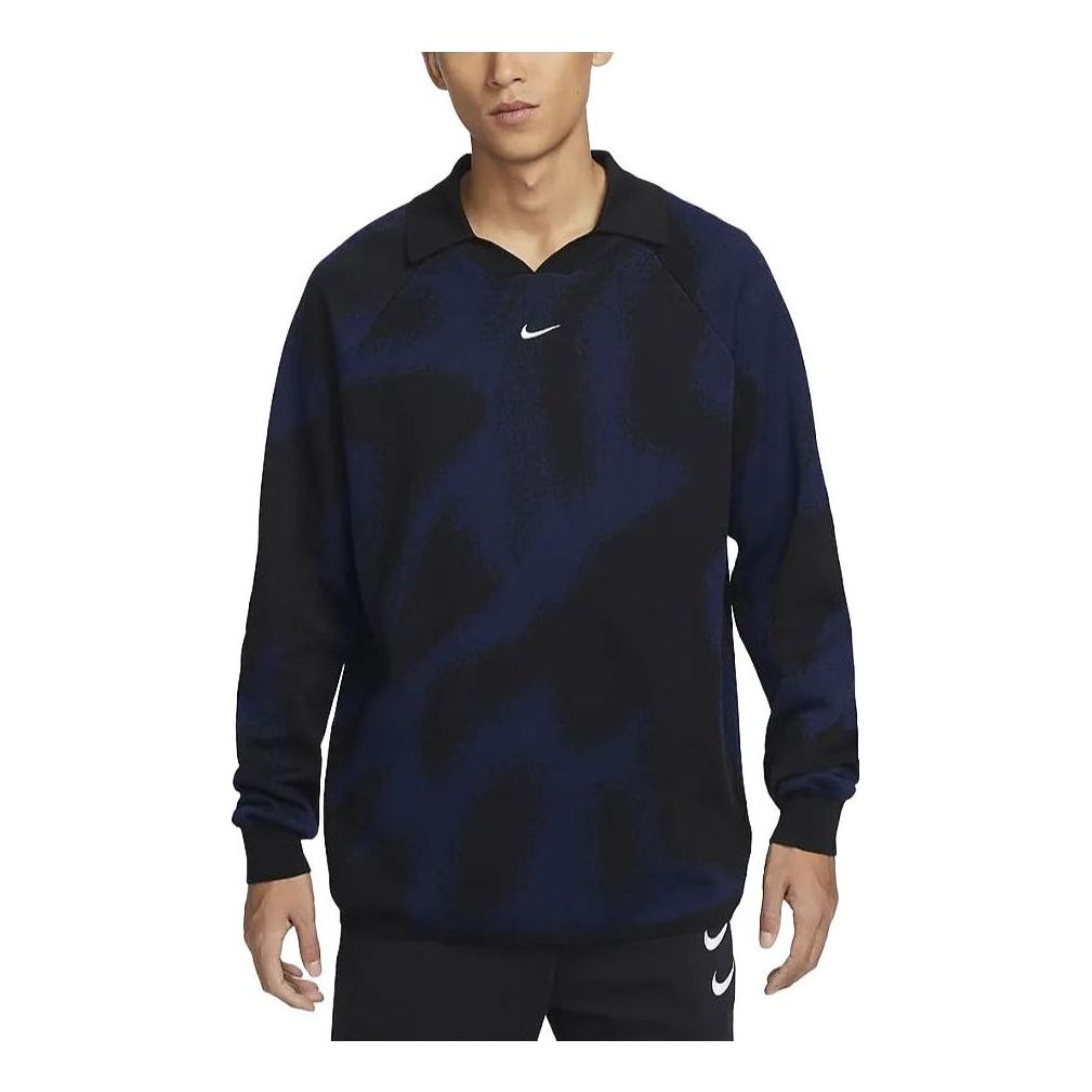 Nike Culture Knit Long-Sleeve Soccer Sweater 'Navy' FD7285-410