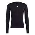Men's adidas Solid Color Logo Slim Fit Sports Training Long Sleeves Black T-Shirt HK2336