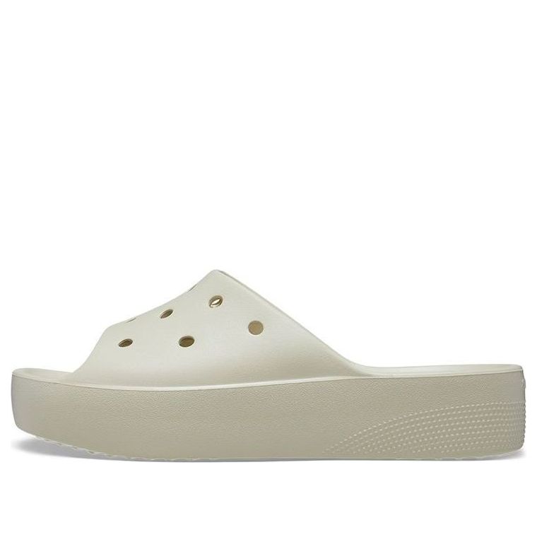 (WMNS) Crocs Classic Platform Slide 'Bone' 208180-2Y2