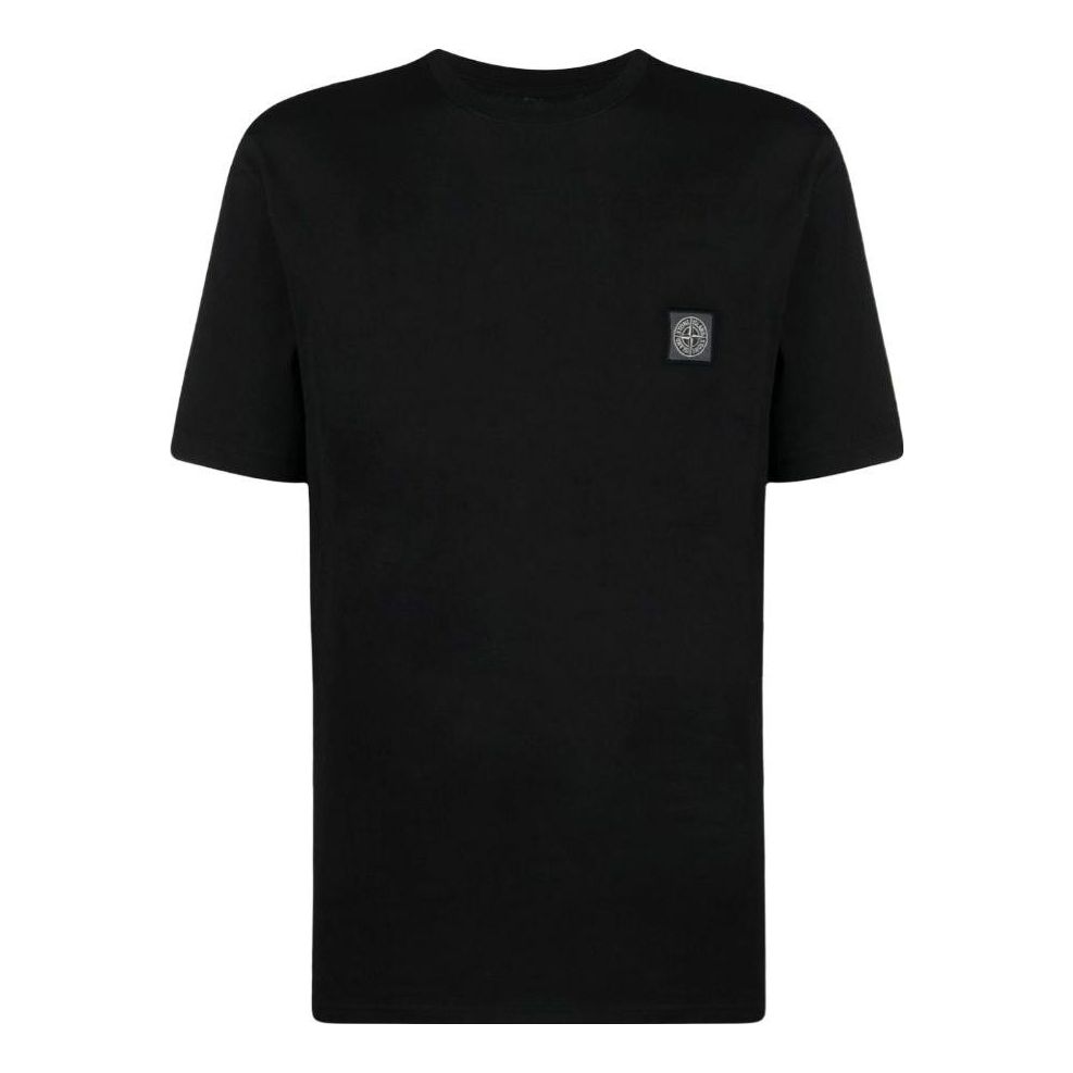 STONE ISLAND Pisato Effect Logo Patch T-shirt 'Black' 101523757-A0029
