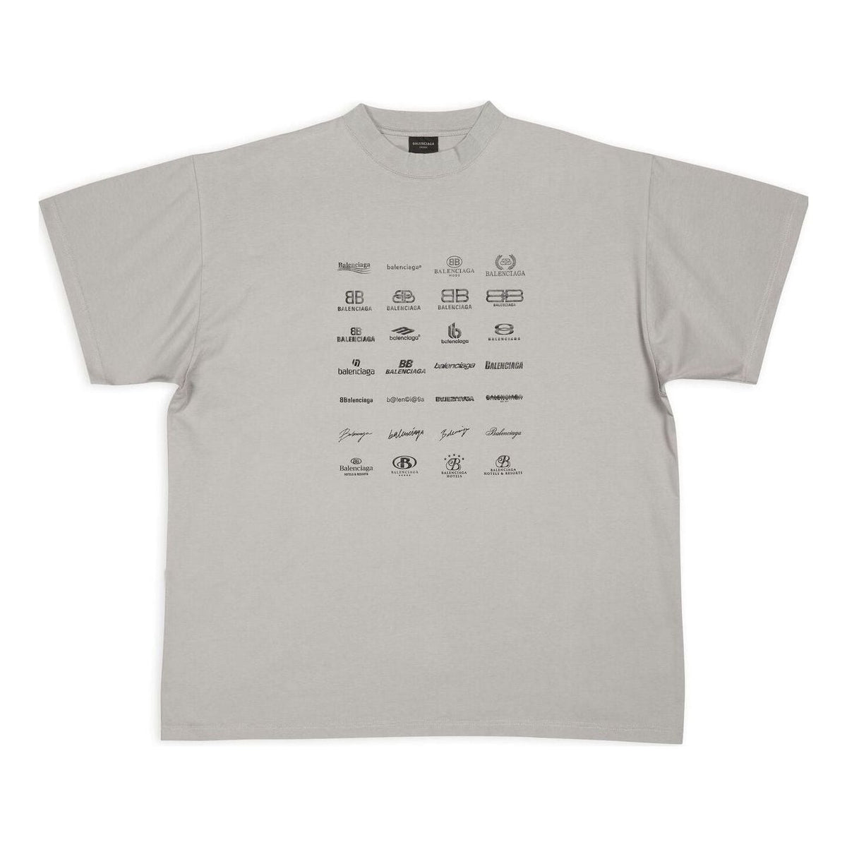 Balenciaga Archives Logos T-Shirt Oversized 'Light Grey' 712398TNVQ71342