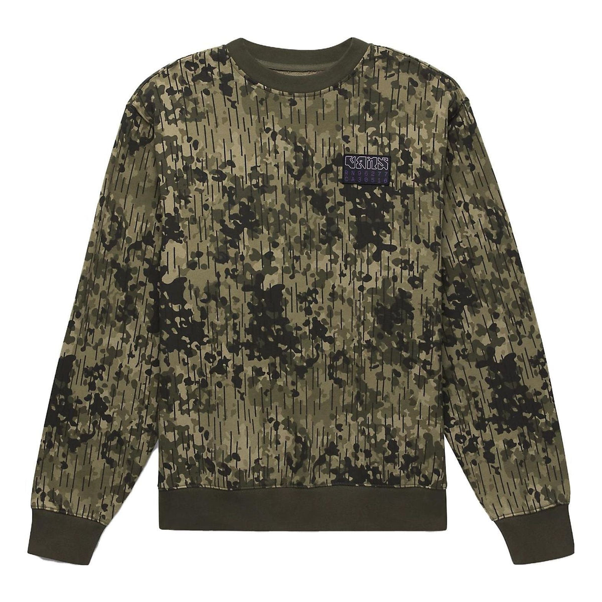 Vans Rain Camo Crew Sweatshirt 'Green' VN0008UKCBI