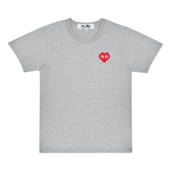 COMME des GARCONS PLAY Basic Invaders T-Shirt Red Emblem 'Grey' AZ-T322-051