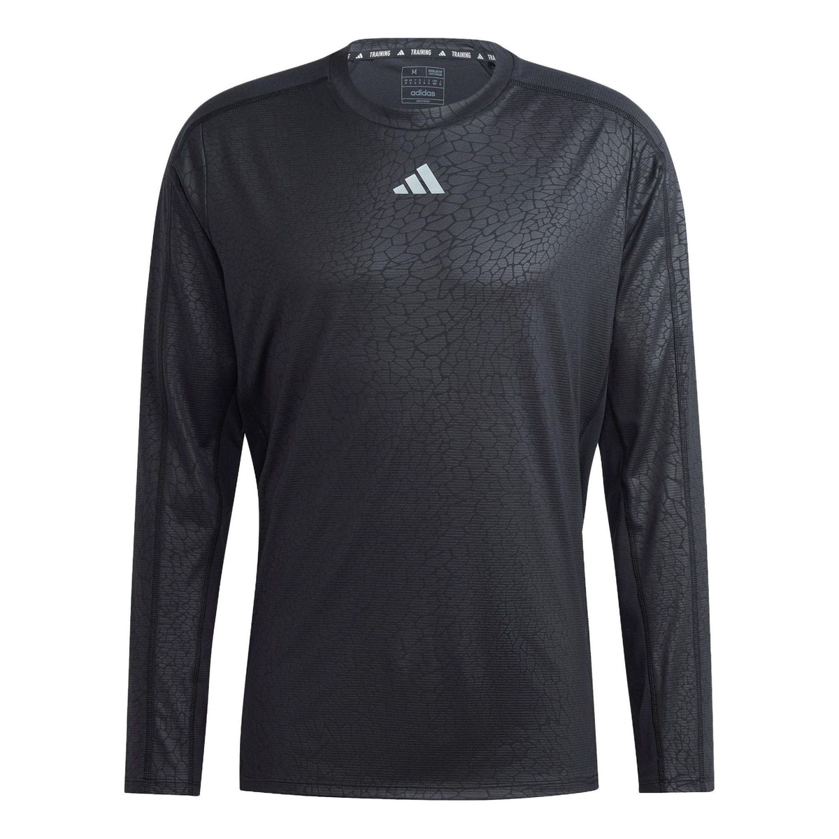 adidas Workout PU Print Long-Sleeve Top 'Black' HS7495
