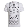 adidas Geometry Pattern Logo Printing Round Neck Short Sleeve White HA2554