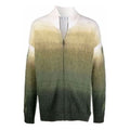 Men's Off-White FW21 Arrow Pattern Zipper Cardigan Wool Sweater Loose Fit Green OMHF032F21KNI0015555