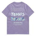 FILA FUSION Alphabet Printing Sports Round Neck Short Sleeve Purple T11W121109F-VT