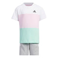 (PS) adidas Logo Tee Set 'White Pink Green' IA8256