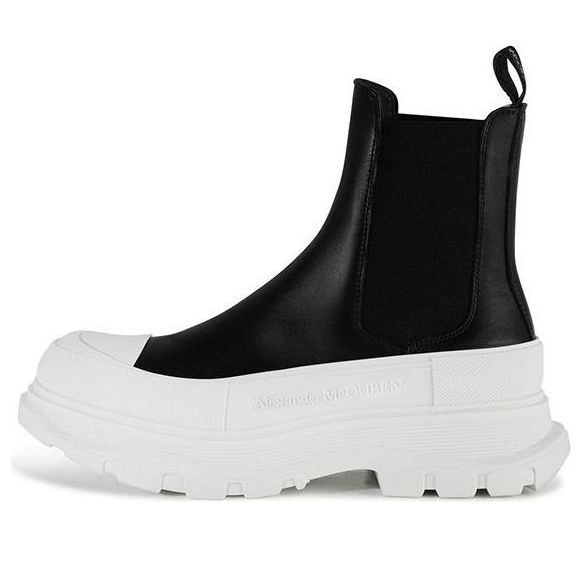Alexander McQueen Leather Chunky Chelsea Boots 'Black White' 705672WHZ611071
