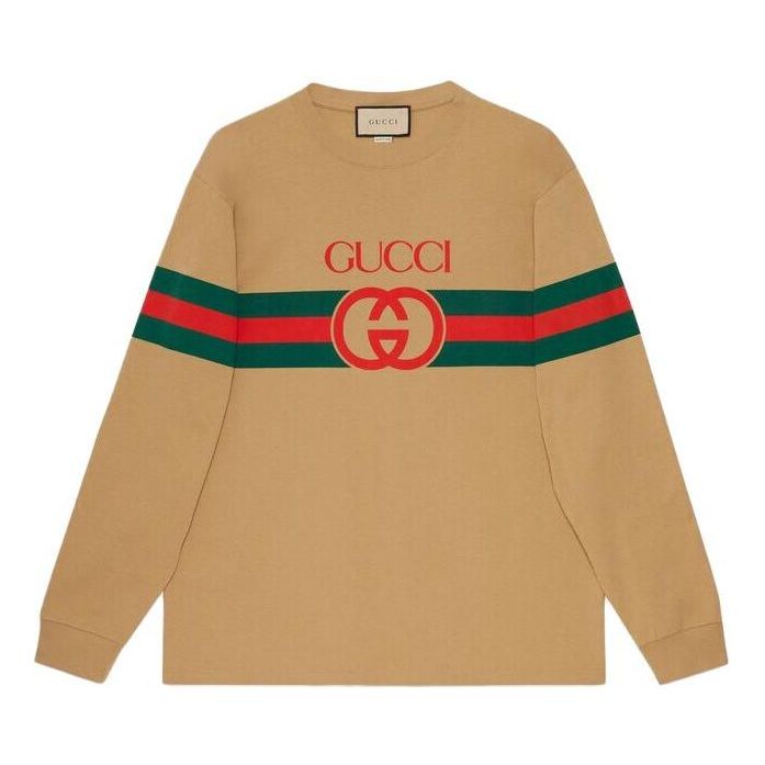 Gucci Long Sleeve New Logo T-Shirt 'Camel' 581903-XJET2-2094