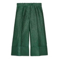 (WMNS) Gucci Mini GG Lurex Flared Trousers 'Green' 652118-ZAGLX-3091