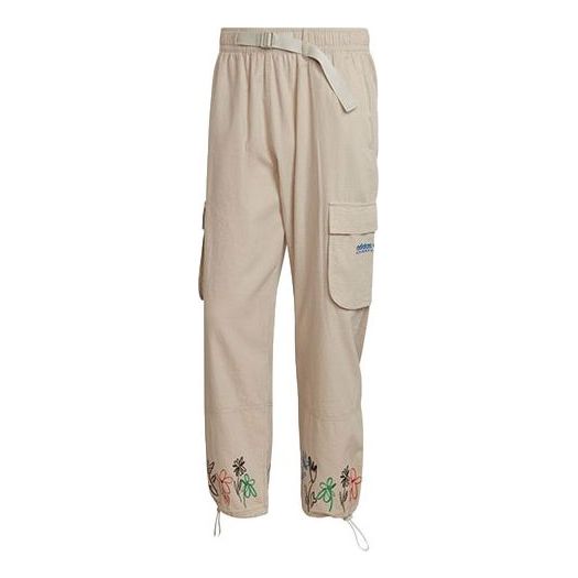 adidas x Sean Wotherspoon Flowers Embroidered Cargo Pants 'Light Brown Beige' HI3305